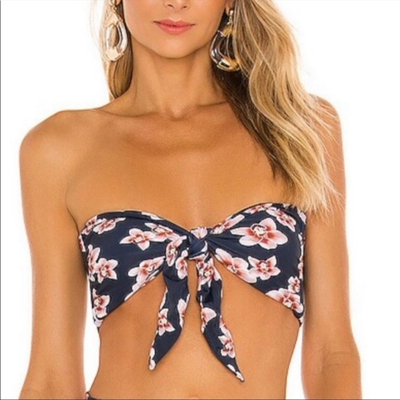 NEW Acacia baker bandeau knotted bikini top in blossom. - Picture 2 of 6